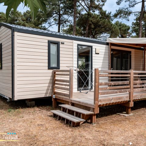Mobilheim 4 personen - Mobilheim Premium 31m² (2 Zimmer) + Geschirrspüler + halbüberdachte Terrasse 15m².