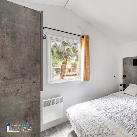 Mobilheim 6 Personen - Mobilheim Premium 33m² (3 Zimmer) + Geschirrspülmaschine + Bett 160 + Halbüberdachte Terrasse 15m².