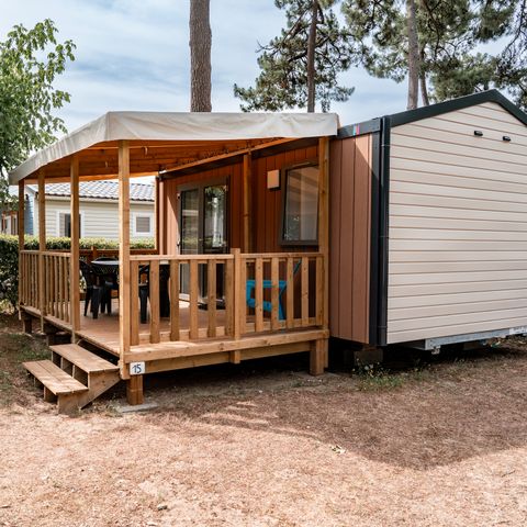 Mobilheim 2 personen - Mobilheim Premium 19m² (1 Zimmer) + Geschirrspüler + Halbüberdachte Terrasse 11m²