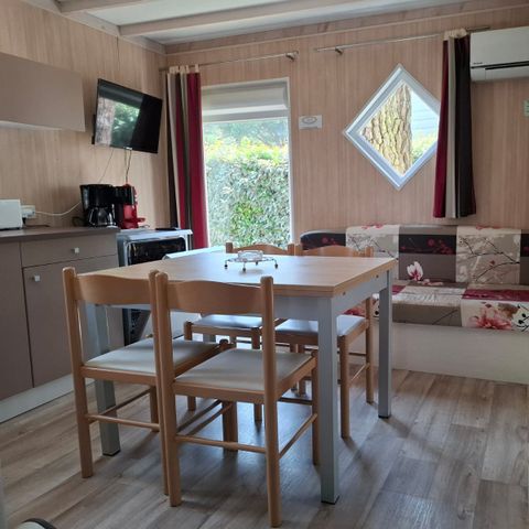Chalet 6 personen - Chalet Premium 34m² (3 Zimmer) + Klimaanlage + Geschirrspüler + Überdachte Terrasse