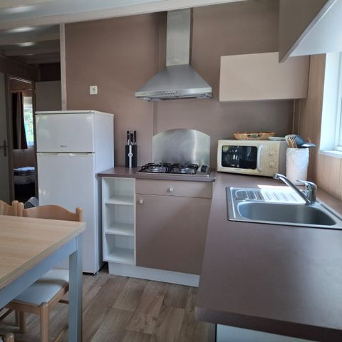 Chalet 6 Personen - Chalet Premium 34m² (3 Zimmer) + Klimaanlage + Geschirrspüler + Überdachte Terrasse