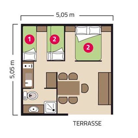 Chalet 5 Personen - KOMFORT MOREA MEERBLICK
