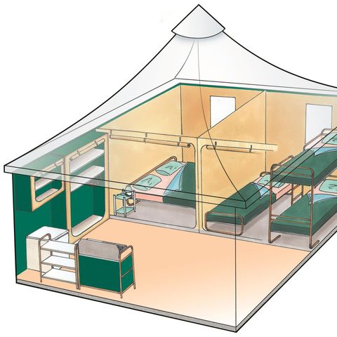 Bungalowzelt 5 Personen - Zeltbungalow Confort 25 m² 2 Zimmer + Terrasse 15m² 5 Pers.
