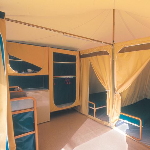 Bungalowzelt 5 Personen - Zeltbungalow Confort 25 m² 2 Zimmer + Terrasse 15m² 5 Pers.