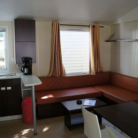 Mobilheim 5 Personen - Mobilheim Confort 32 m² 2 Zimmer + 12m² halbüberdachte Terrasse (9m²) + TV 4/5 Pers.
