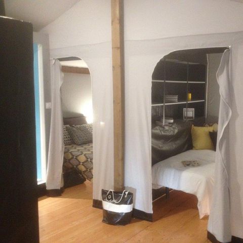 Safarizelt 5 Personen - Lodge Confort 25m² 2 Zimmer + Terrasse 12m² 4/5 Pers.