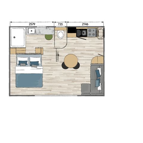 Mobilheim 2 Personen - Sunêlia Luxe TAOS S2 2 pers. 1 Schlafzimmer 1 Bad mit oder ohne privaten Whirlpool
