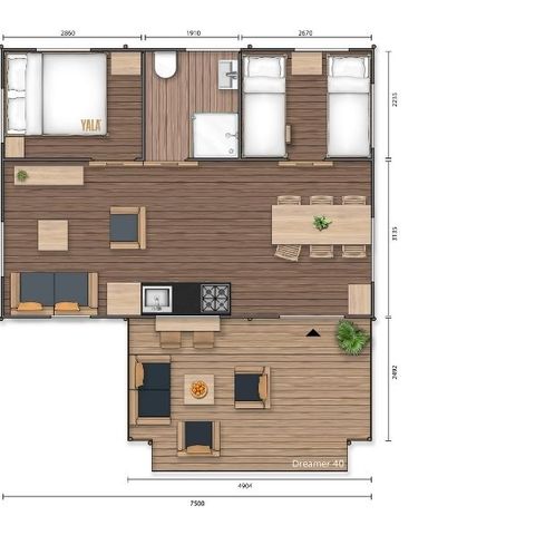 Safarizelt 5 Personen - ZELT LG 40 m2 2 Zimmer 4/5 Pers SAMSTAG
