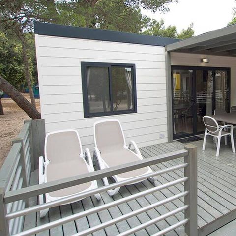 Mobilheim 6 Personen - Mobilheim | Premium | 3 Schlafz. | 6 Pers. | Erhöhte Terrasse | Klimaanlage | TV