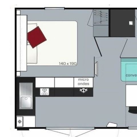 Mobilheim 4 Personen - Cocoon+ 4 Personen 1 Zimmer 18m²