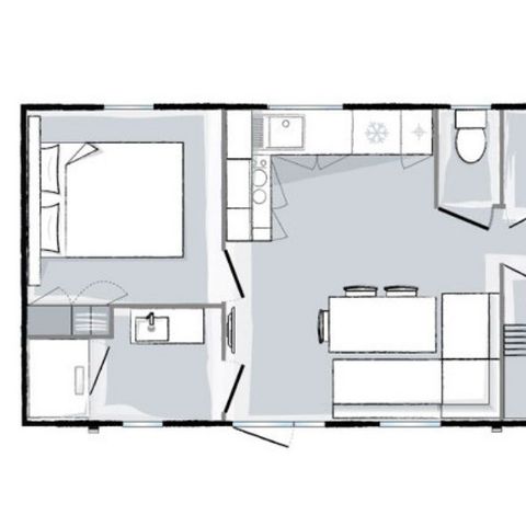 Mobilheim 6 Personen - Premium 6 Personen 3 Zimmer 31m²