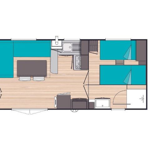Mobilheim 6 Personen - Evasion+ 6 Personen 2 Zimmer 23m²