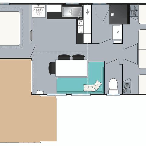 Mobilheim 8 Personen - Mobilheim Loisir+ 6 Personen 3 Zimmer 30m²