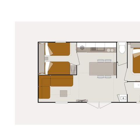 Mobilheim 6 Personen - 4/6 Personen 2 Schlafzimmer, LUXUS und am Teich, 31m2 Kategorie 4