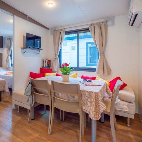 Mobilheim 6 Personen - Comfort | 3 Zi. | 6 Pers. | Erhöhte Terrasse | Clim.