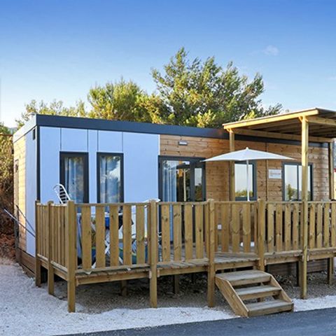 Mobilheim 6 Personen - Comfort XL | 2 Zi. | 4/6 Pers. | Erhöhte Terrasse | Klim.
