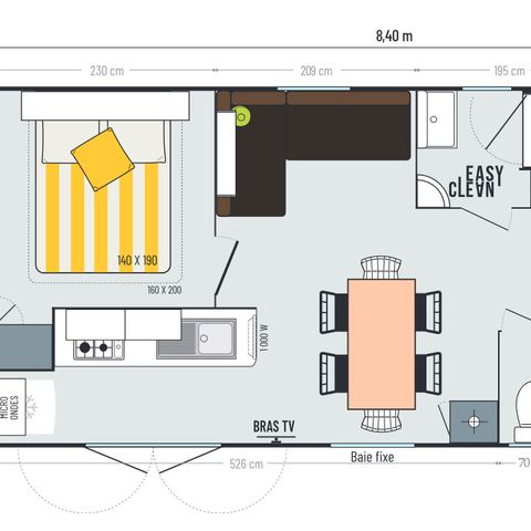Mobilheim 6 personen - Riviera 3Ch