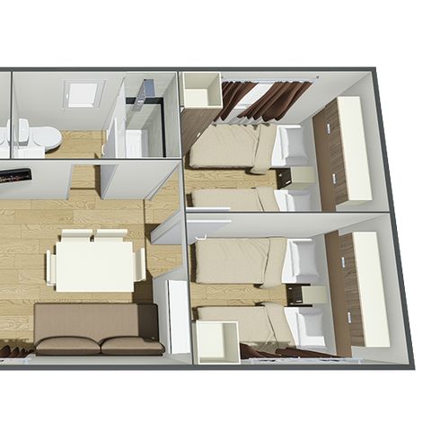 Mobilheim 6 personen - PRESTIGETRÄCHTIGER MAXICARAVAN