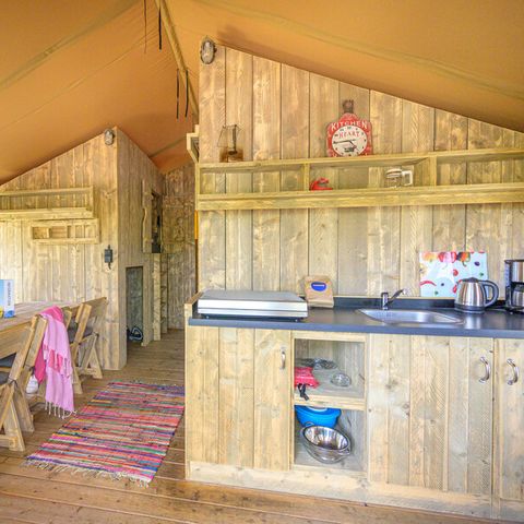 LODGE 6 Personen - Zelt Ciela Nature Lodge - 3 Schlafzimmer - Voll ausgestattete Küche - Badezimmer