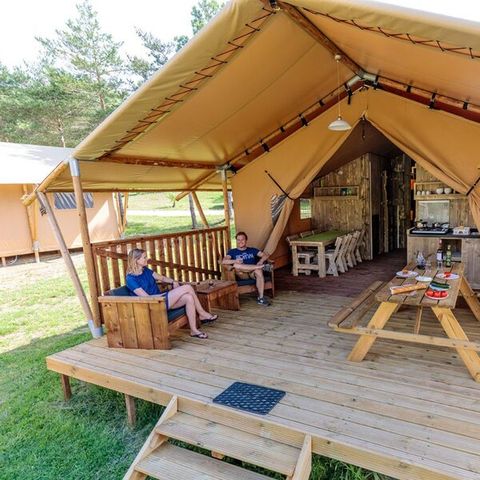 Lodge 6 personen - Zelt Ciela Nature Lodge - 3 Schlafzimmer - Voll ausgestattete Küche - Badezimmer