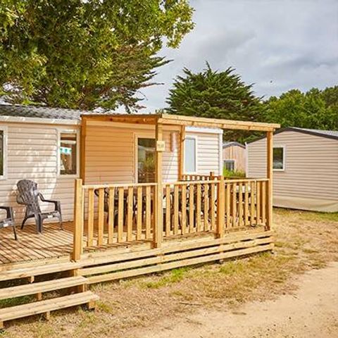 Mobilheim 6 Personen - Classic | 3 Schlafz. | 6 Pers. | Erhöhte Terrasse | 1 Bad | Klimaanlage...