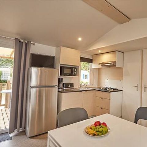 Mobilheim 6 Personen - Classic | 3 Schlafz. | 6 Pers. | Erhöhte Terrasse | 1 Bad | Klimaanlage...
