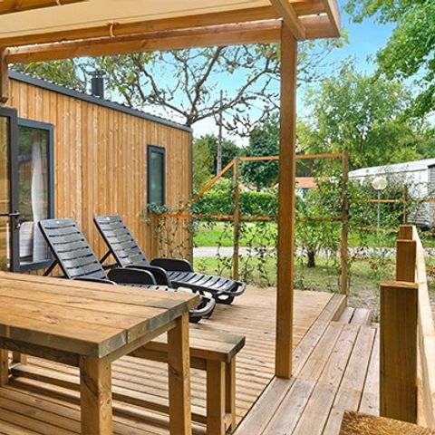 Mobilheim 4 personen - Ultimate | 2 Zi. | 4 Pers. | Erhöhte Terrasse | Klimaanlage | TV