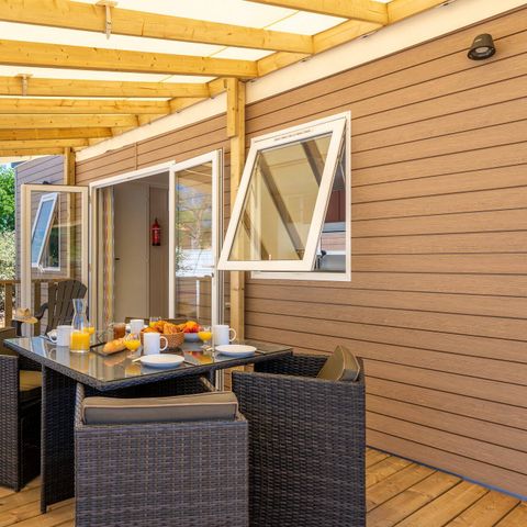 Mobilheim 6 personen - Mobilheim | Premium | 3 Zi. | 6 Pers. | Erhöhte Terrasse | Klimaanlage | TV