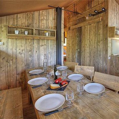 Bungalow 5 Personen - Safari Lodge Zelt | 2 Schlafz. | 4/5 Pers. | Einfache Terrasse