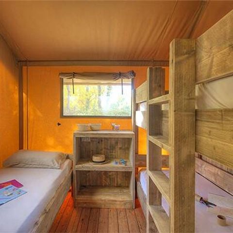 Bungalow 5 Personen - Safari Lodge Zelt | 2 Schlafz. | 4/5 Pers. | Einfache Terrasse