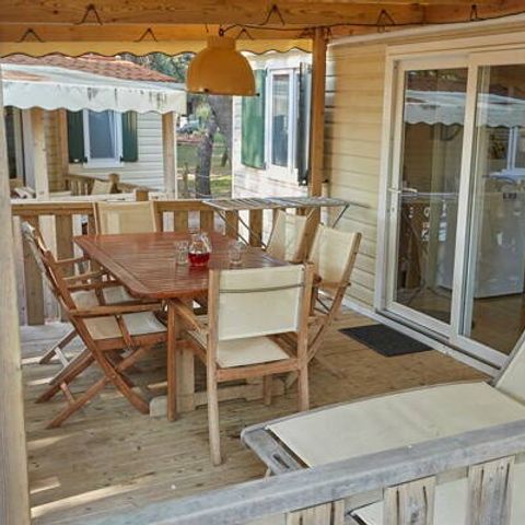 Mobilheim 4 Personen - Mobilheim | Classic | 2 Schlafz. | 4 Pers. | Hochterrasse | 2 Bäder | Klimaanlage | TV
