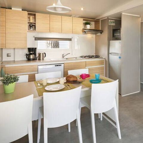 Mobilheim 6 Personen - Mobilheim | Premium | 3 Schlafz. | 6 Pers. | Terrasse Lounge | Clim.