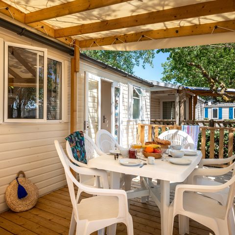 Mobilheim 4 personen - Comfort | 2 Zi. | 4 Pers. | Erhöhte Terrasse | Klim.