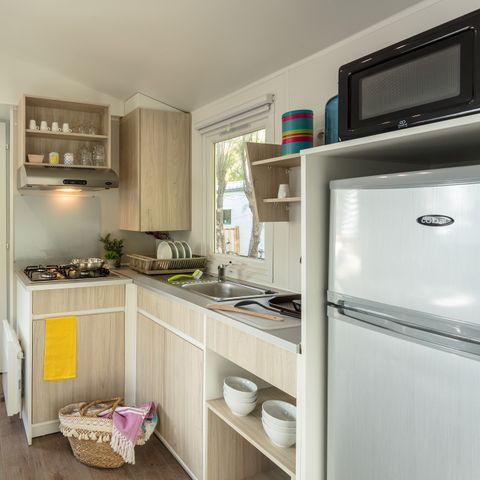 Mobilheim 6 personen - Comfort | 2 Zi. | 4/6 Pers. | Einfache Terrasse | Klim.