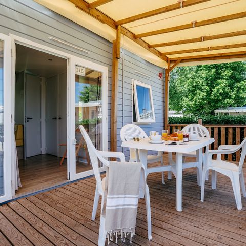Mobilheim 6 personen - Mobilheim | Comfort | 3 Zi. | 6 Pers. | Erhöhte Terrasse | 1 Bad | Klima.