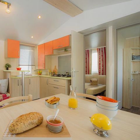 Mobilheim 6 personen - Classic | 3 Schlafz. | 6 Pers. | Erhöhte Terrasse | Klima.