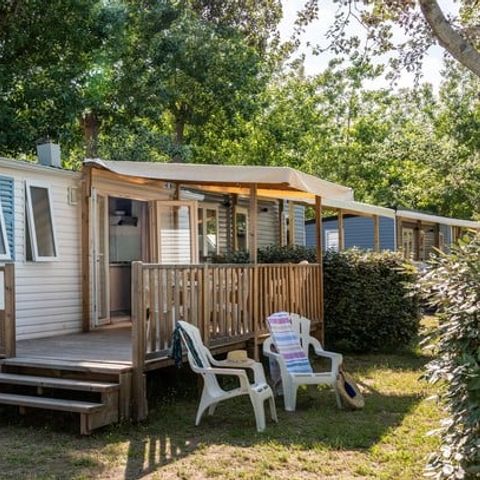 Mobilheim 6 personen - Comfort XL | 3 Zi. | 6 Pers. | Erhöhte Terrasse | Klima.