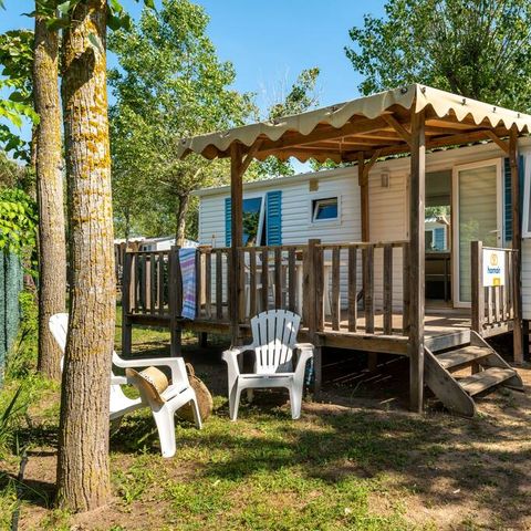 Mobilheim 4 Personen - Classic | 2 Schlafz. | 4 Pers. | Erhöhte Terrasse | Klimaanlage
