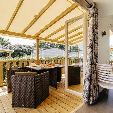 Mobilheim 6 personen - Premium | 2 Zi. | 4/6 Pers. | Terrasse Lounge | Clim.