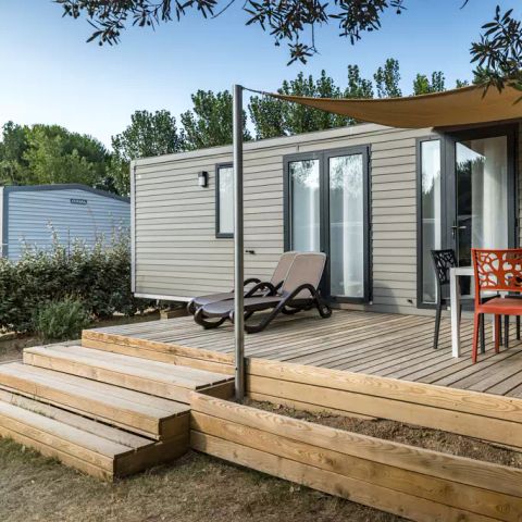 Mobilheim 6 Personen - Mobilheim | Premium | 3 Schlafz. | 6 Pers. | Terrasse Lounge | 1 Bad | Klimaanlage | TV