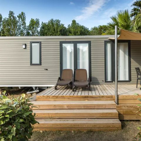 Mobilheim 6 Personen - Mobilheim | Premium | 3 Schlafz. | 6 Pers. | Terrasse Lounge | 1 Bad | Klimaanlage | TV