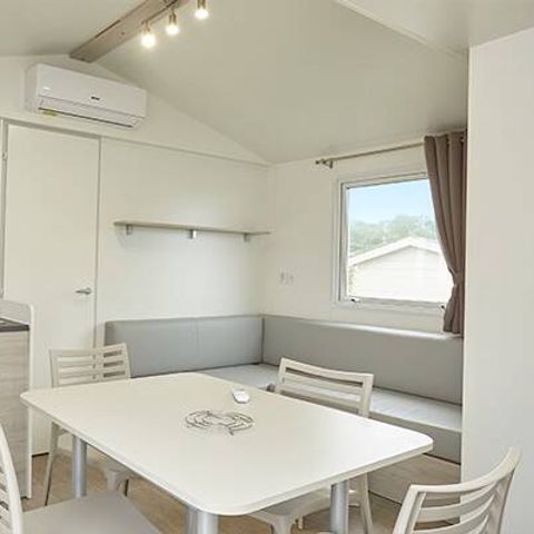 Mobilheim 6 Personen - Comfort | 3 Schlafz. | 6 Pers. | Erhöhte Terrasse | Klimaanlage