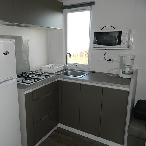 Mobilheim 8 Personen - Mobilheim „Confort“, 36 m² (4 Schlafzimmer) + Terrasse, für 8 Personen