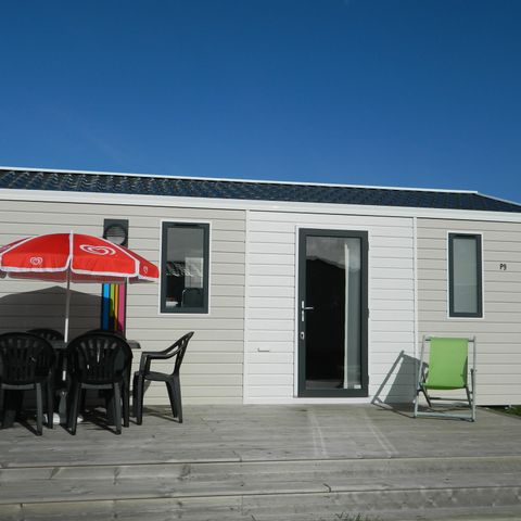 Mobilheim 6 personen - Mobilheim „Confort“, 25 bis 36 m² (2 Schlafzimmer) + Terrasse, für 4–6 Personen
