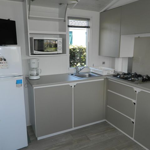 Mobilheim 6 personen - „Confort“ - 28 bis - 31 m² - 3 Schlafzimmer - Terrasse - Für 6–8 Personen
