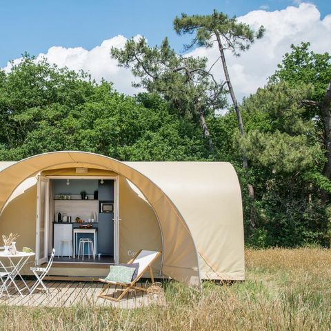 Bungalowzelt 4 Personen - CocoSweet 16 m² (2 Schlafzimmer) + Terrasse, 4 Personen