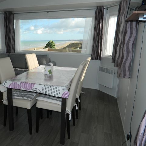 Mobilheim 6 Personen - Premium-Mobilheim 38 m² (2 Schlafzimmer) + Terrasse – Meerblick + Zugang zum Radweg entlang der Küste – 4/6 Personen