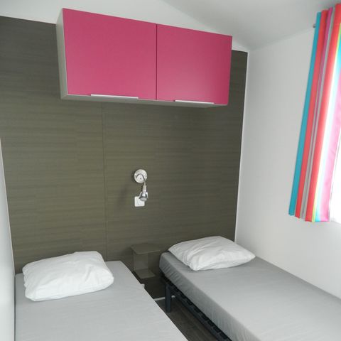 Mobilheim 8 Personen - Premium-Mobilheim 36 m² (3 Schlafzimmer) + Terrasse – Meerblick, 6–8 Personen