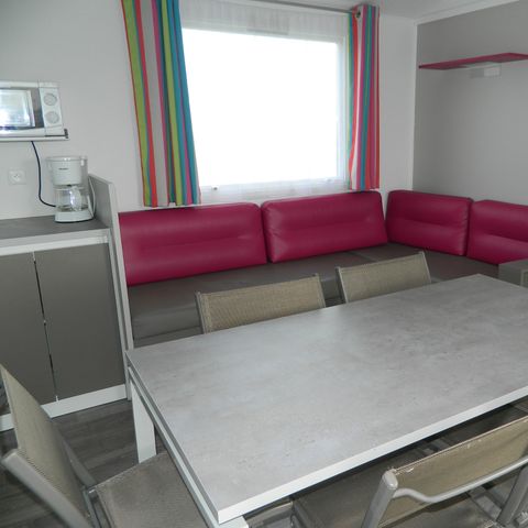 Mobilheim 8 Personen - Premium-Mobilheim 36 m² (3 Schlafzimmer) + Terrasse – Meerblick, 6–8 Personen