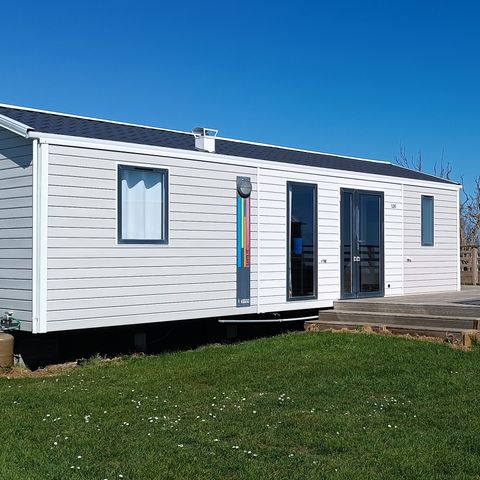Mobilheim 8 Personen - Premium-Mobilheim 36 m² (3 Schlafzimmer) + Terrasse – Meerblick, 6–8 Personen